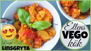 Recept  Linsgryta ♡ Min favorit rätt just nu VEGAN [upl. by Nalyad]