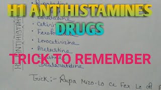 H1 ANTIHISTAMINES drug trick to remember second generation part 2 [upl. by Oneil]