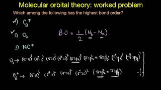 Worked example Finding bond order  Chemical bonding  Chemistry  Khan Academy [upl. by Ode]