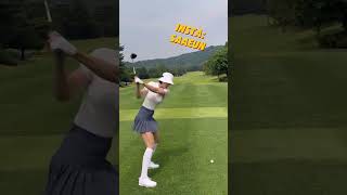 Clear driver shots by Korean lady golfer [upl. by Namra]