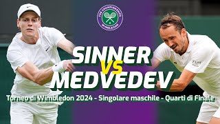 SINNER vs MEDVEDEV  Torneo di Wimbledon 2024  DIRETTA LIVE CRONACA STATISTICHE amp CAMPO 3D [upl. by Laughry]