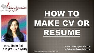 How to make CV  Resume English [upl. by Rasec]