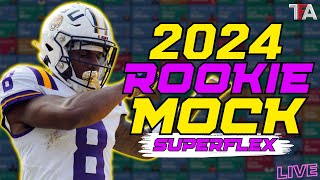 2024 SuperFlex Rookie Mock Draft  Dynasty Fantasy Football [upl. by Ydnelg]