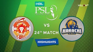 Highlights 24th Match Islamabad United vs Karachi Kings  24th Match  KK vs IU [upl. by Amuh]