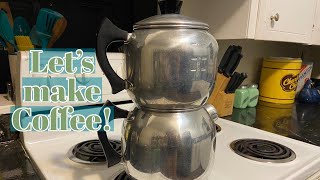 Making Coffee w the Vintage 1940s West Bend Kwik Drip Coffee Maker [upl. by Junius745]