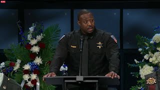 Tommie Johnson III speaks at fallen Oklahoma County deputys funeral [upl. by Goines]