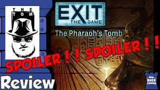 EXIT The Game  The Pharaohs Tomb SPOILER Review  with Tom Vasel [upl. by Luing]