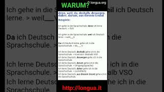 Warum weil da denn deshalb deswegen daher darum wegen aufgrund aus diesem Grund why [upl. by Kirit]