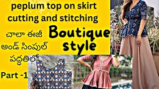 peplum top cutting and stitchingoutfit from scratchఈజీ అండ్ సింపుల్ ఫుల్ పార్టీ1videosyoutube [upl. by Anitnegra]