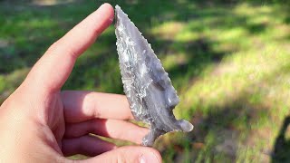 Flint Knapping Obsidian Spear Point [upl. by Mauldon17]