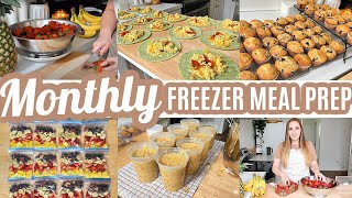 EASY MONTHLY FREEZER MEAL PREP RECIPES COOK WITH ME LARGE FAMILY MEALS WHATS FOR DINNER [upl. by Lothar115]