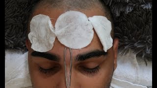 Best Male Eyebrow Tweezing and Washing ASMR  Blowing and Tweezer Sounds  4th july Special [upl. by Stout]