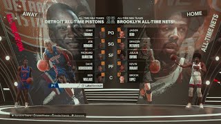 NBA 2K24 All Time Detroit Pistons vs All Time Brooklyn Nets [upl. by Rawden]