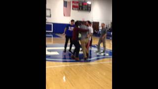 Covenant Basketball ChickfilA Halfcourt Shot Snoopy Davidson [upl. by Orvie813]