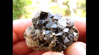 Andradite garnet crystals mineral specimen from Kimmeria in Xanthi MacedoniaThrace Greece [upl. by Mourant]