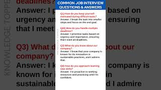 4 Most Common Job Interview Questions and Answers [upl. by Stortz469]