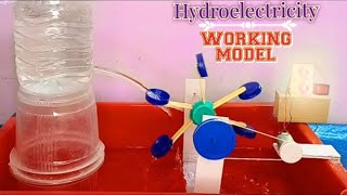 Hydroelectricity working model  Hydroelectricity generation project  water turbine project [upl. by Seline228]