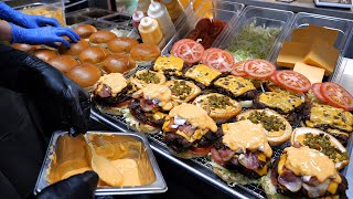 나초가 무한리필 미국식 딥치즈 버거로 하루 200개씩 팔리는 클래식 수제버거  American Style Deep cheeseburger  Korean street food [upl. by Radie742]