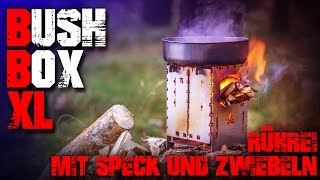 Bushbox XL Titanium Ti Hobo Kocher Bushcraft Outdoor  Review Test germandeutsch Ofen Stove [upl. by Ydnys]