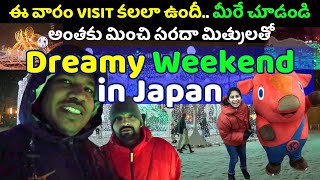 Indians in Japan Weekend SPECIAL VISIT to Dreamy Illumination with SNOW in Hokkaido  Telugu Vlog [upl. by Sokram]