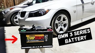 BMW E91 BATTERY REPLACEMENT E90 E92 E93 325i 328i 330i 335i 335d 325xi 328xi [upl. by Nirroc]