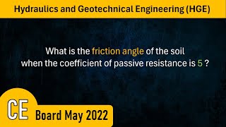 CE Board HGE Problem 35 Hydraulics and Geotechnical Engineering  CE May 2022 [upl. by Eellehs635]