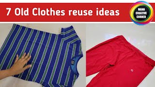 7 New Ideas with old clothes  Best ways to recycle Old Clothes  old clothes reuse ideas [upl. by Menard]