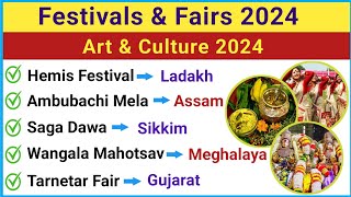 Festivals of India  Festivals and Fairs 2024  Art and Culture  GK Questions [upl. by Acirrehs]