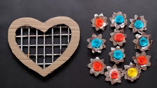 Beautiful Heart shaped Wall Hanging Craft Using Paper BowlDIY Newspaper ReuseCardboard Craft Idea [upl. by Crichton533]