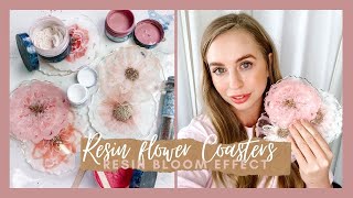 Resin flower coaster how to create the bloom effect 3 DIFFERENT WAYS [upl. by Mayda]