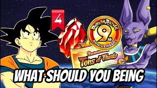 WHAT SHOULD YOU BE DOING RIGHT NOW DURING PART 1 OF THE 9TH ANNIVERSARY DBZ DOKKAN BATTLE [upl. by Annaujat]