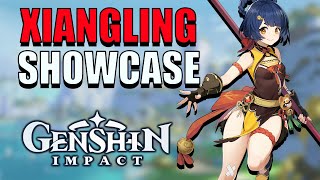 XIANGLING SHOWCASE  Constellations Talents amp Gameplay  Genshin Impact CN OBT [upl. by Aehs]