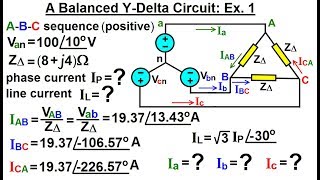 Electrical Engineering Ch 13 3 Phase Circuit 22 of 53 Balanced YDelta Circuit Ex 1 [upl. by Laehcym]