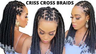 🔥How To CRISS CROSS BRAIDS Beginner Friendly  Protective Style Tupo1 [upl. by Zitah]