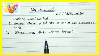 My Childhood Class 9 English Beehive Chapter 6 Question Answer [upl. by Ambie]