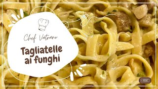 Tagliatelle cremose ai funghi  pasta ai porcini [upl. by Eetnwahs]