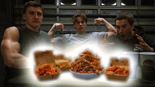 15000 CALORIE WING CHALLENGE amp the worst leg day ever [upl. by Allcot]