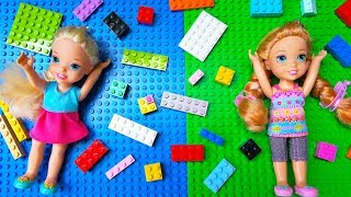 Elsa and Anna toddlers play with Lego [upl. by Slrahc]