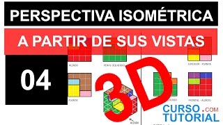 Perspectiva Isometrica Dibujo Técnico  Ej 4 Isometrica paso a paso a partir vistas principales [upl. by Middle681]