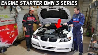 BMW ENGINE STARTER REPLACEMENT LOCATION EXPLAINED E90 E91 E92 E93 [upl. by Rozalin]