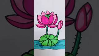 How To Draw a Lotus  EasyStep By Step Guide for Kids lotus easydrawing short satisfying [upl. by Ama262]