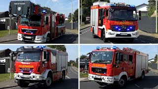 DLK IdF Kreuzau mit Starktonhorn Einsatzfahrten zur Jugendfeuerwehreinsatzübung in Langerwehe [upl. by Druci]