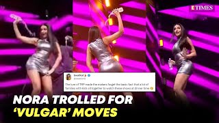 Viral Video Nora Fatehi Trolled for Vulgar Dance on Family Show [upl. by Siriso]