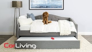 Tufted Day Bed with Trundle  Fairfield Collection  CorLiving [upl. by Andromede]