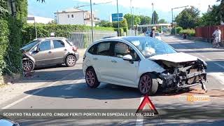 SCONTRO TRA DUE AUTO CINQUE FERITI PORTATI IN OSPEDALE  11092023 [upl. by Ajiak]