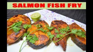 Salmon Fish pan Fry  How to cook Salmon Fish  Healthy Indian Style Salmon Fry  Salmon Fish Fry [upl. by Margery]