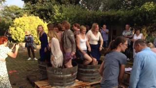 Cantine Aperte in Vendemmia 2015 musica e pigiatura con i piedi [upl. by Dnalerb]