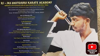 karate RJ JKS Shotojuku Karate Academy first BELT Awarding function Chennai Master Andrew Joseph [upl. by Ehrsam]