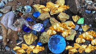 Action to finding gold amp collet more goldFound Diamond under stonebest mining gold [upl. by Anaela]