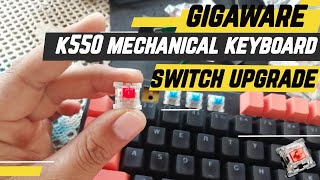 Gigaware K550 Outemu Reds Soundtest [upl. by Annovad102]